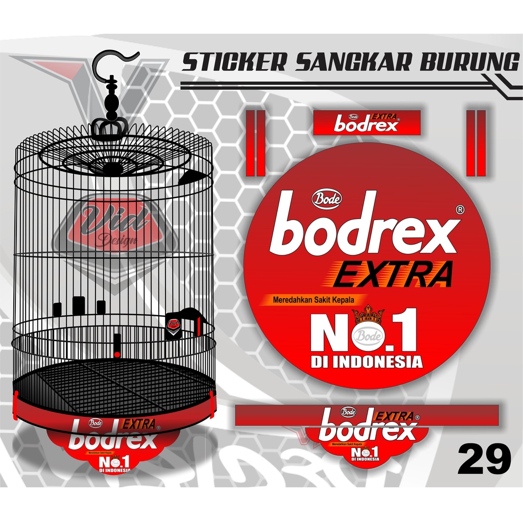 DECAL KANDANG BURUNG / STICKER TEBOK / SANGKAR EBOD MURAI NO 1,2,3 / BODREX