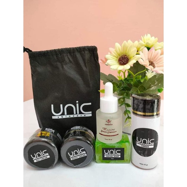 Unic Skincare BPOM All in One Original Cream Perawatan Wajah Glowing Cream Pencerah Pemutih Pelicin Wajah Day Cream Night Cream Toner Facial Wash Pencerah Wajah Kusam Pemutih Wajah Terbaik