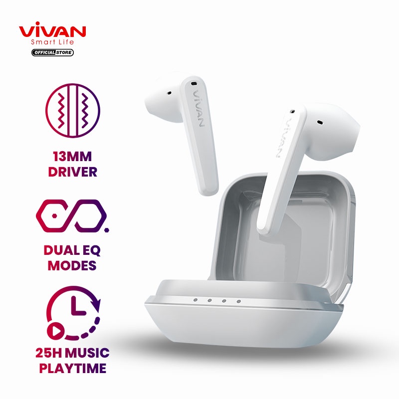 VIVAN TWS Earphone Gaming Bluetooth Liberty T260 Earbuds Headset Support iPhone/Android Garansi 1 TAHUN