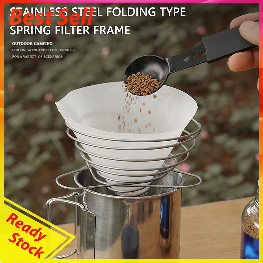 Stainless Steel Coffee Dripper Holder Foldable Camping Coffee Filter Rack