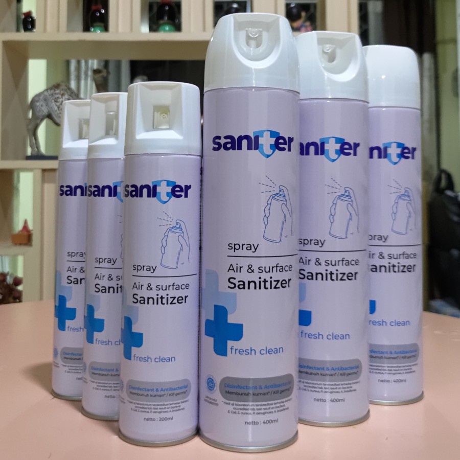 Disinfectant Spray Saniter 400ml / 200ml Aerosol Disinfektan Saniter