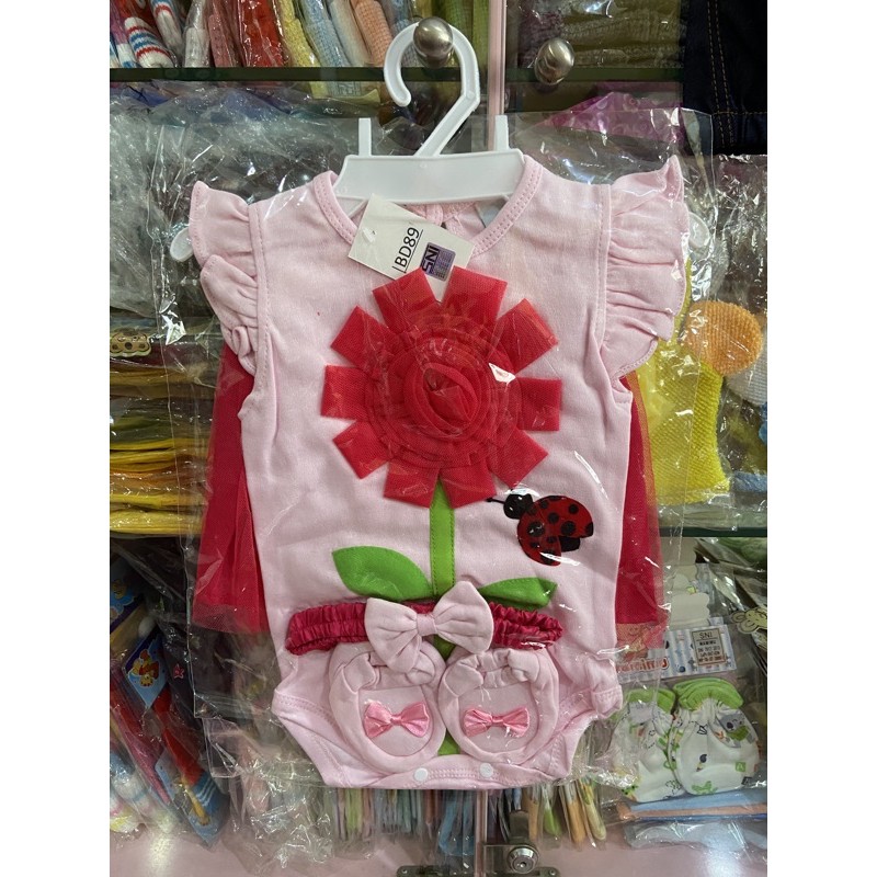 ❤ Baby Fashion ❤ 4in1 SET JUMPER TUTU + BANDANA + SEPATU PEREMPUAN 3-12BLN / BABY GIRL TILE SET