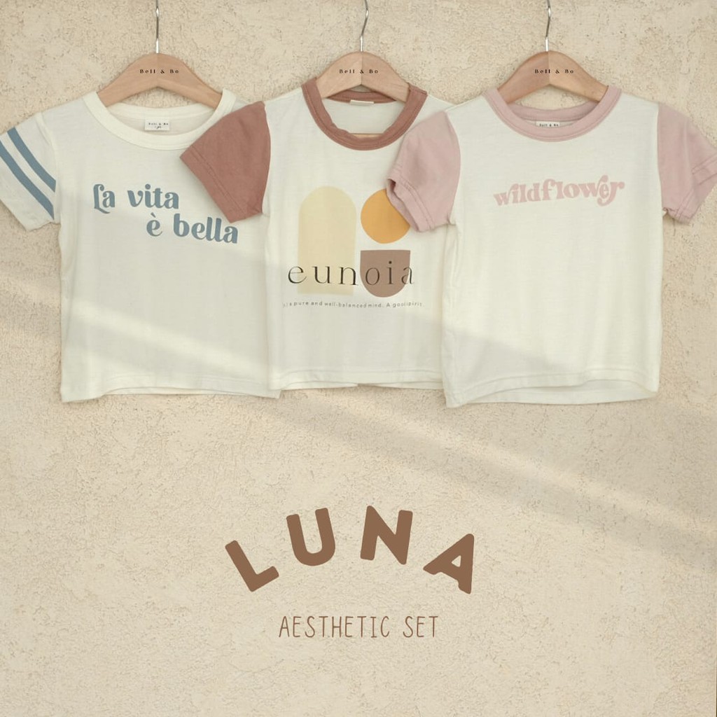 BELL AND BO SETELAN LUNA BAMBOO SETELAN BAJU ANAK  6 bulan - 4 Tahun