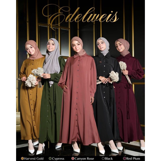 Gamis Edelweiss by aden hijab ( Gamis tren kekinian )