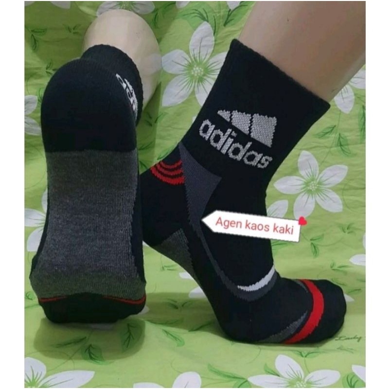 kaos kaki sport Adidas pria &amp; wanita dewasa bahan tebal &amp; tidak panas ANTI BAUH DAN BAKTERI