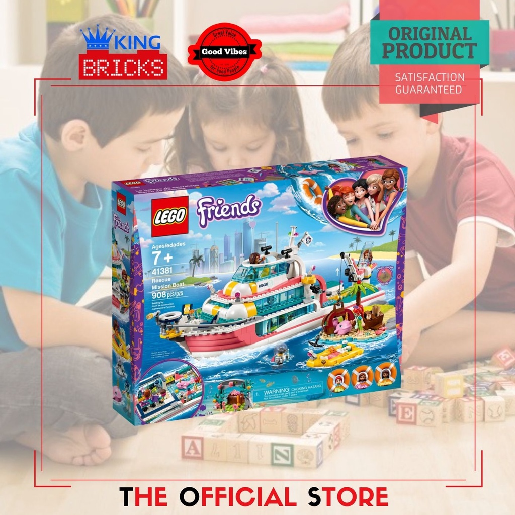 LEGO Original FRIENDS 41381 Rescue Mission Boat - Mainan Anak Perempuan Lego Cewek Lego Kapal Lego