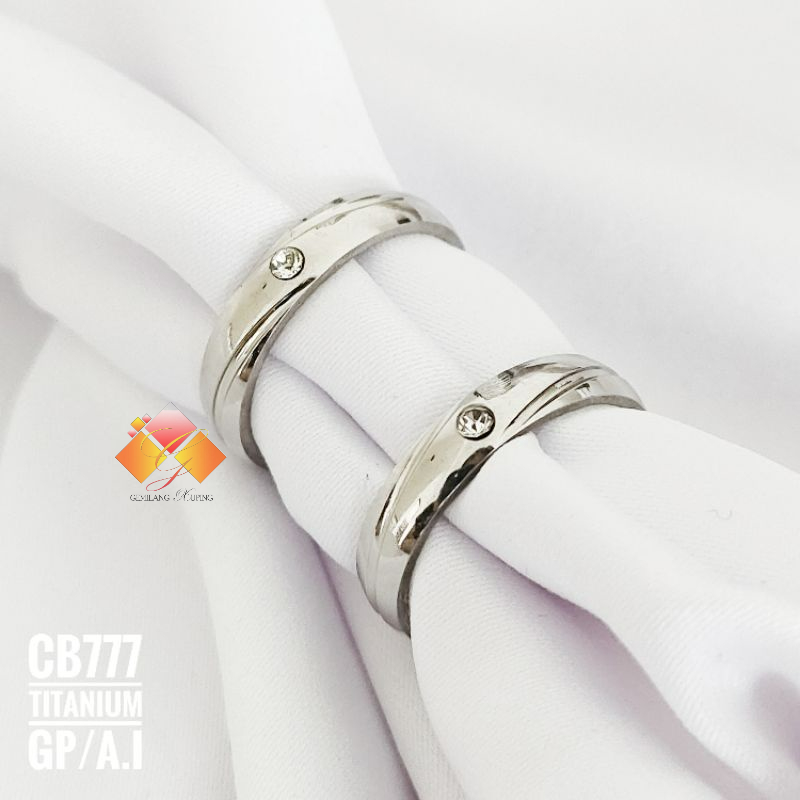 Cincin Titanium Silver Anti Karat CB777