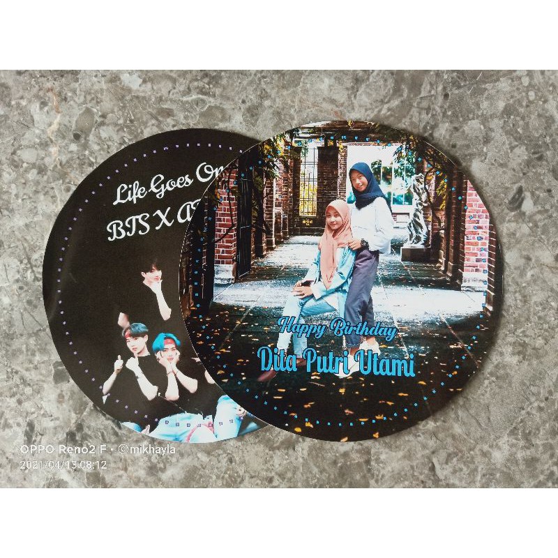 (bergaransi) MOONLIGHT CERMIN AJAIB  FOTO JAM MEJA LAMPU TIDUR CUSTOM KADO UNIK WISUDA WEDDING ULTAH-KERTAS FOTO 4 LEMBAR