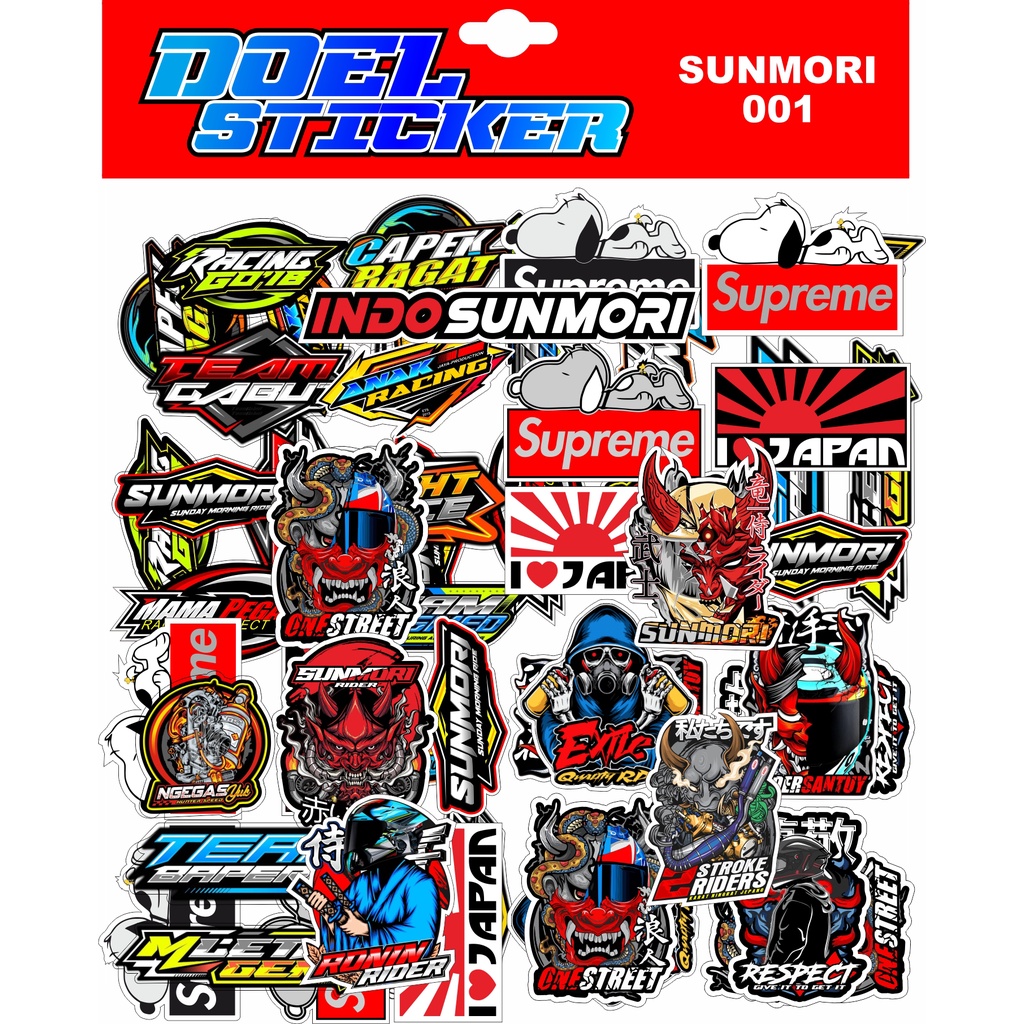 STICKER SUNMORI - Sticker Pack Sunmori 1 Set Isi Banyak Stiker Sunmori Rider One Street Respect SUNMORI NEW DOEL-1