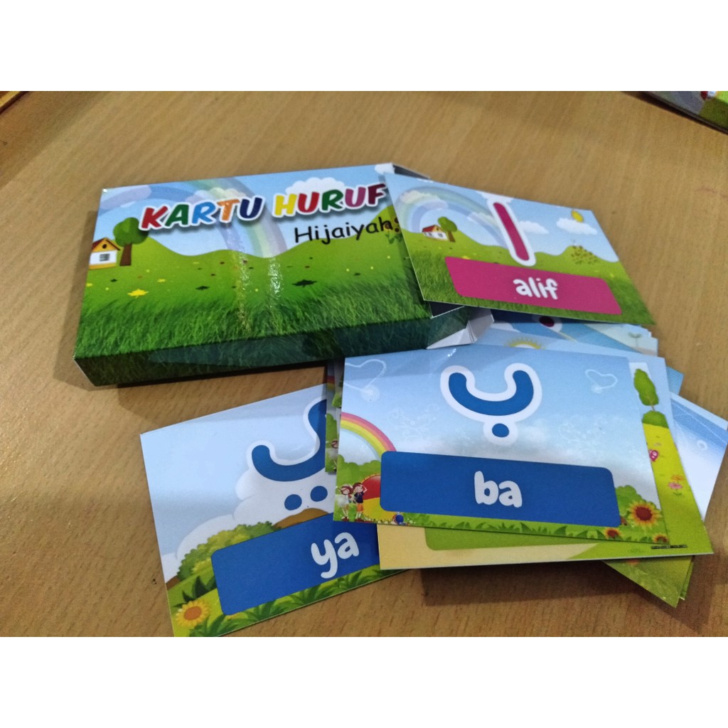 flash card kartu belajar (Alfabet,hijiayah,angka) paket 3 box