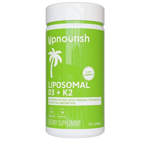 UPNOURISH Liposomal Vitamin D3 5000 iu K2 MK7 100 mcg isi 365 5000iu