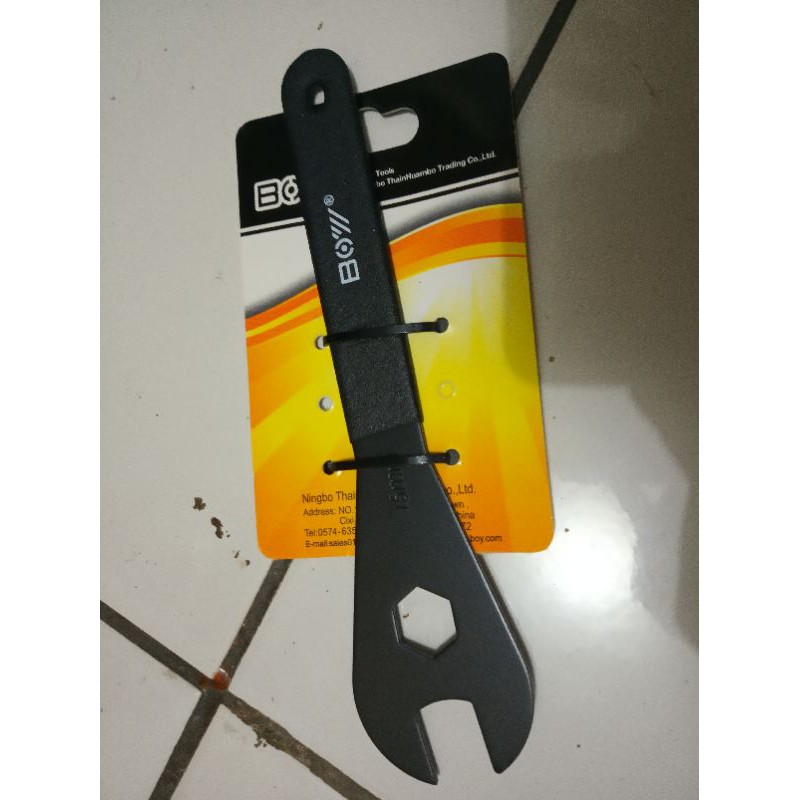 KUNCI KONES ALAT PEMBUKA pedal dan pengencang kones sepeda 15 mm tipis BOY