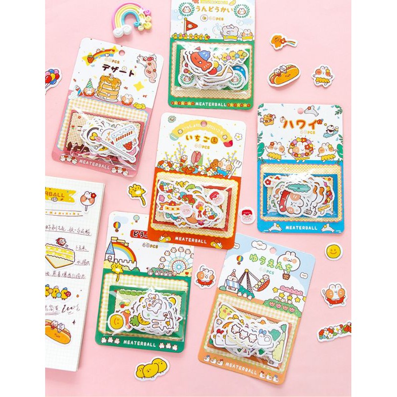 

Stiker kertas motif beruang panda lucu ala korea untuk dekorasi buku/diary/handphone dll murah