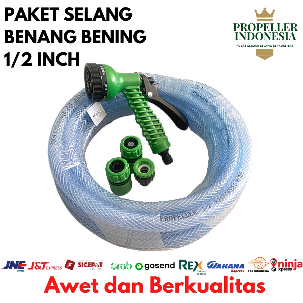 SELANG AIR 1/2 15M PAKET BENANG BENING/SELANG AIR TAMAN/SELANG SIRAM TANAMAN/ALAT SIRAM TANAMAN