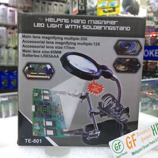 Pcb Holder + Kaca Pembesar TE-801 / Pcb Holder + Dudukan Solder TE-801 / Dudukan / Pcb / Kc Pembesar