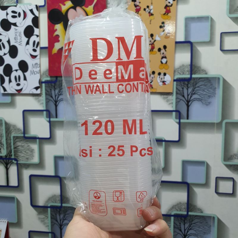 Thinwall DM Container 120 ML 150Ml / Kotak Makan DM 120ml 150 Ml SQ/SegiEmpat 25Set