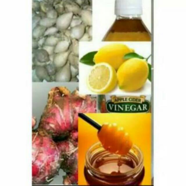 

Ramuan Herbal Cuka Apel, Bawang Putih Tunggal, Jahe Merah, Madu, Lemon