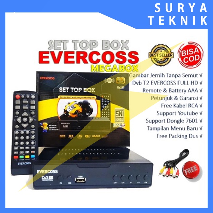 STB Set Top Box EVERCOSS MAX pro DVBT2 Evercoss Digital TV