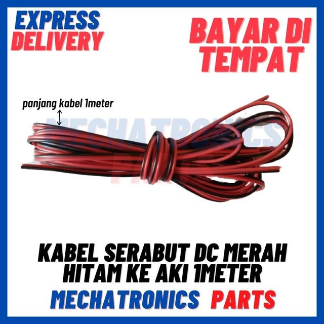 [DEV-9395] KABEL SERABUT DC MERAH HITAM KE AKI 1METER