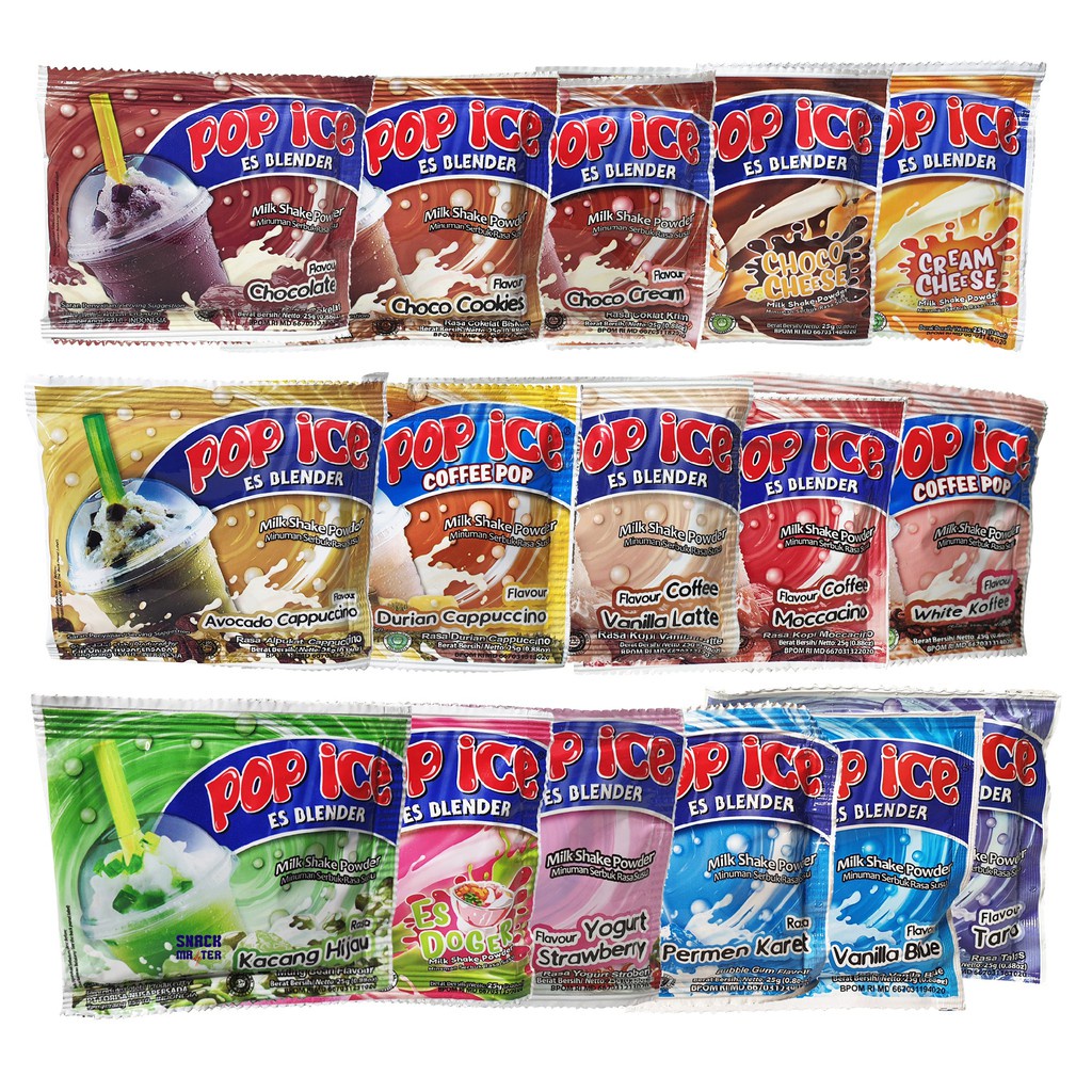 Popice Minuman Serbuk Renceng Pop Ice Es Blender All Varian 25 Gram