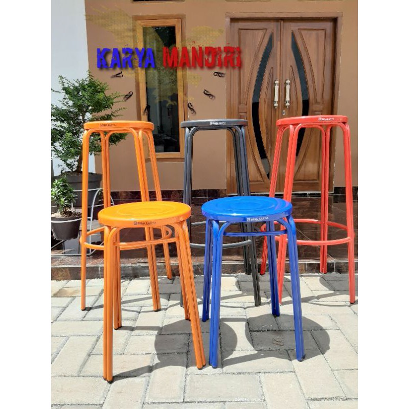 Kursi Besi / Kursi Bulat / Kursi Bar / Bina Karya / 50 Cm / 75 Cm