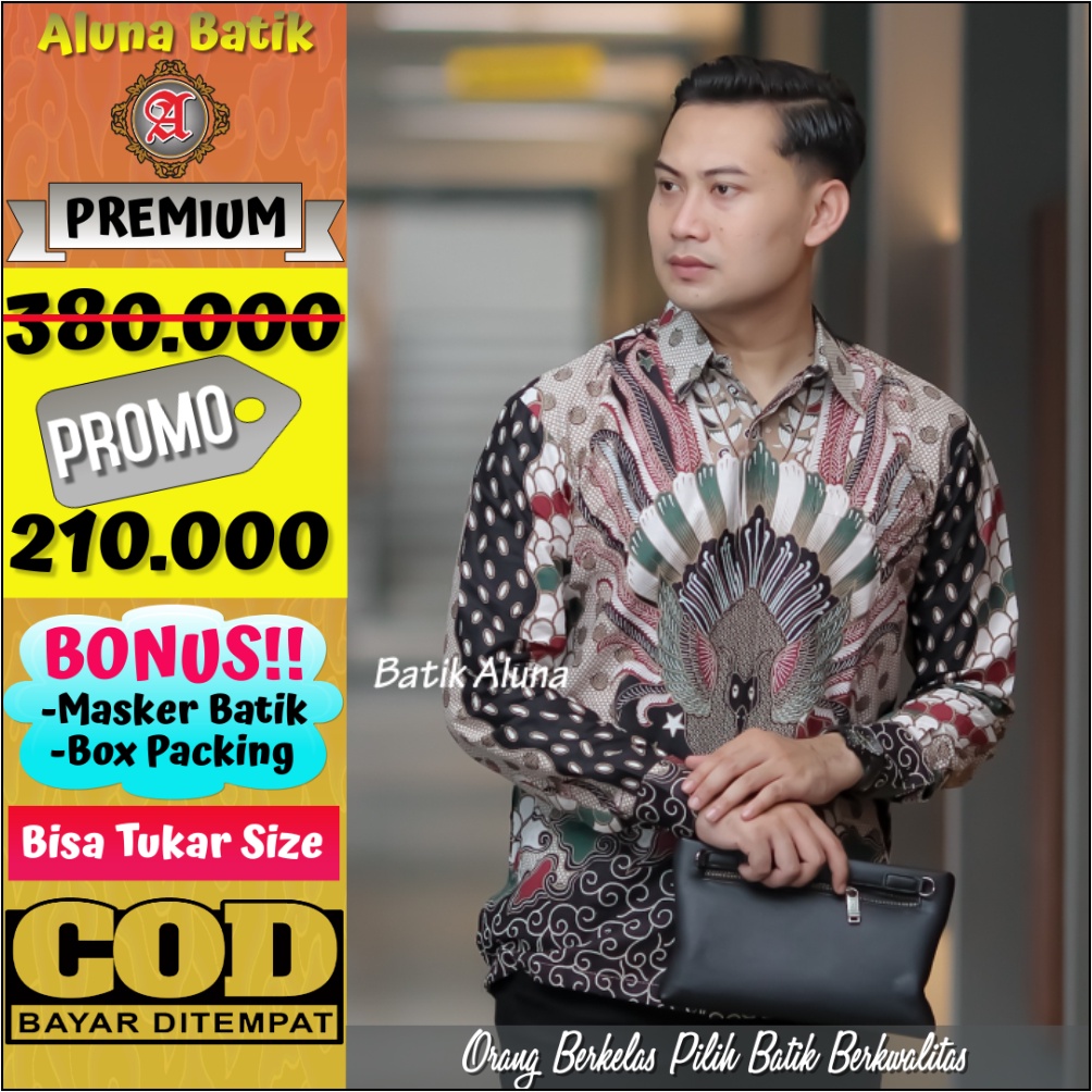 Batik Pria Lengan Panjang Baju Kemeja Batik Premium Laki Laki Furing Solo Produksi Batik Cowok Modern Jawa Aluna 2021