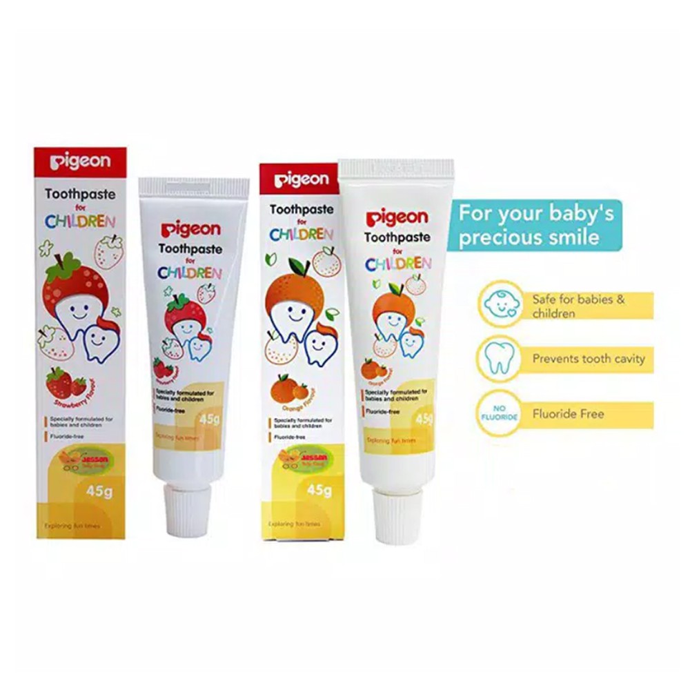 PIGEON PASTA GIGI ANAK - Toothpaste Pigeon For Kids 45 gr Rasa Strawberry, Rasa Jeruk