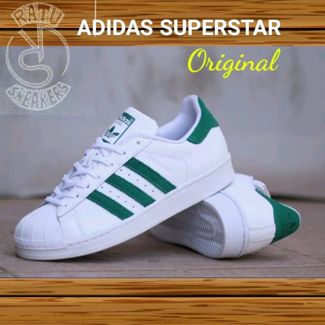 SEPATU ADIDAS SUPERSTAR ORIGINAL WHITE GREEN