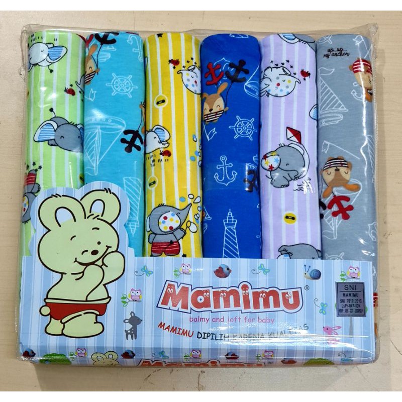 Bedong mamimu 6in1 warna 115cmx90cm,1pack isi 6pcs