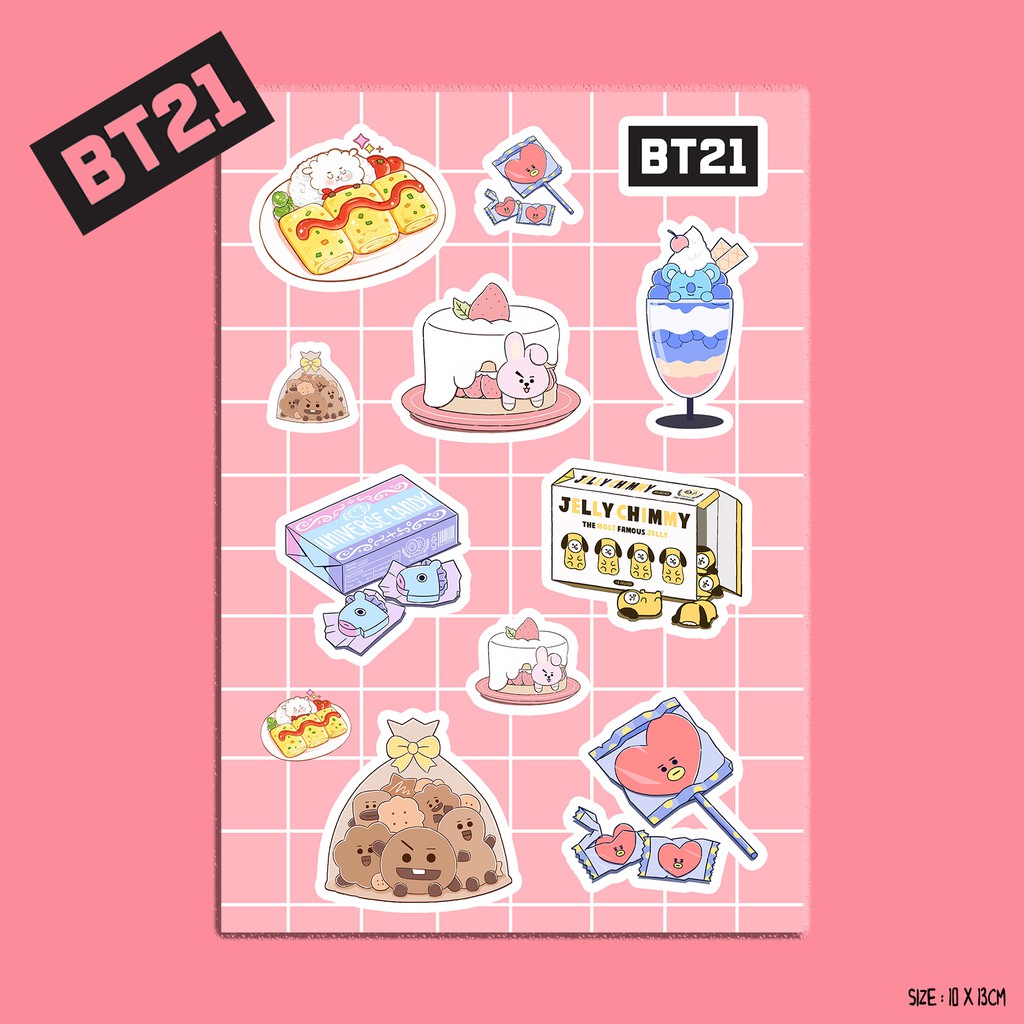 STICKER FOODS BT21 EDITIONN / STICKER SUUPER LUCU / BEST SELLER / HARGA TERMURAH / BISA DI TEMPEL