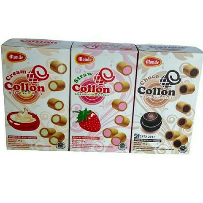 

Monde Collon Vanila, Strawberry, Choco 50gr