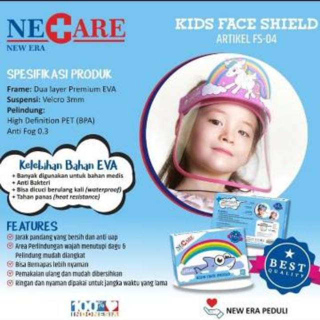 NEW ERA KIDS FACE SHIELD PELINDUNG WAJAH ANAK NEW ERA FS-04 READY STOCK