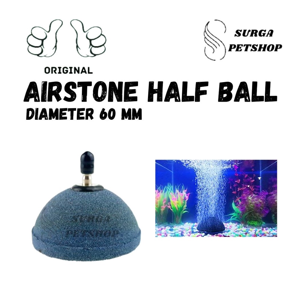 Airstone Setengah Bulat HB 60 mm Half Ball 6 cm Batu Aerator buble air stone aerasi gelembung udara 