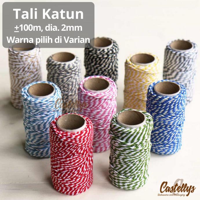 

Sale!!! Tali Katun 2 Warna 100M Packaging Pita Kado Kue Hampers Hangtag Natal - Paling Diminati