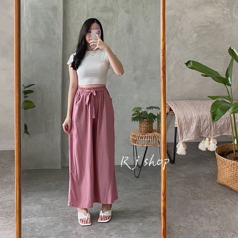 Celana Kulot Rayon Wanita Loose Cullote Pants Homewear, Kulot premium, Kulot Berkualitas premium