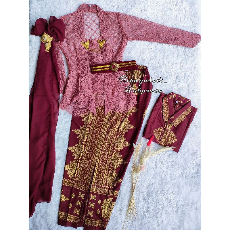 SATU SET KEBAYA JADI KEBAYA COUPLE BATIK MODERN KEBAYA KUTUBARU DUSTY PING