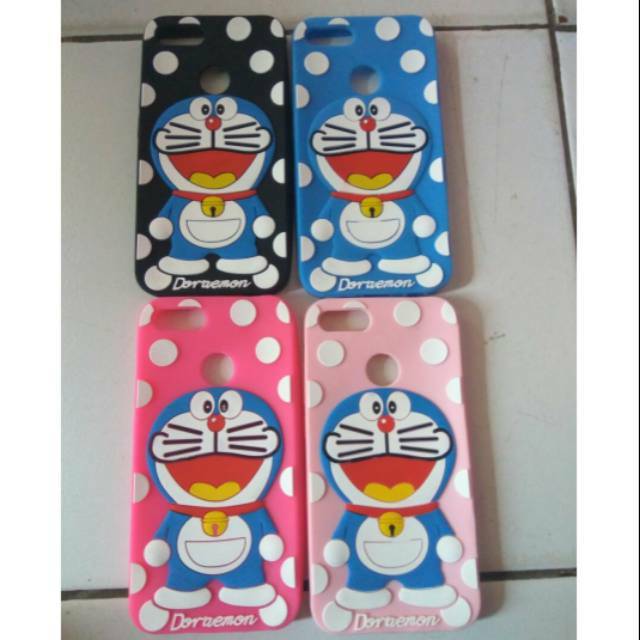 3d/4d softcase karakter doraemon polkadot xiaomi mi a1/redmi 5x