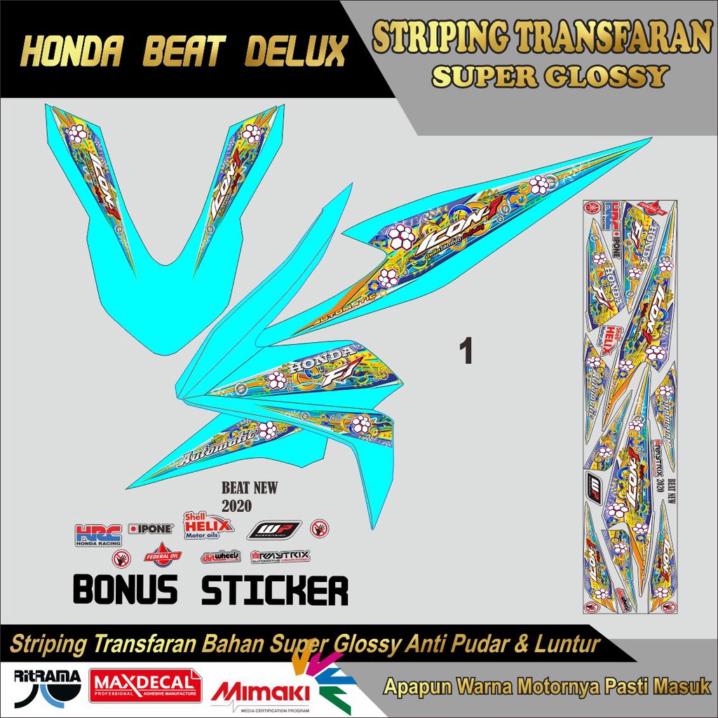 STRIPING TRANSAPARAN UV GLOSY BEAT DELUK LIS BODI TRANSPARAN UV GLOSY BEAT DELUK