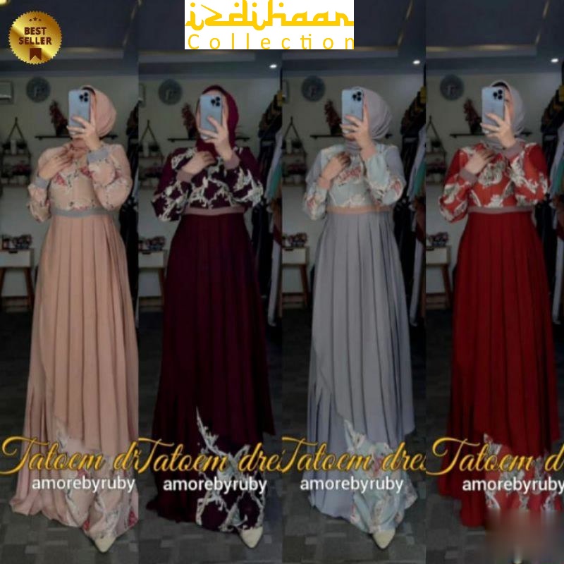 PAKAIAN GAMIS TERBARU DRESS TATOEM GAMIS TATUM ORIGINAL AMORE BY RUBY FASHION MUSLIM BAJU LEBARAN 20