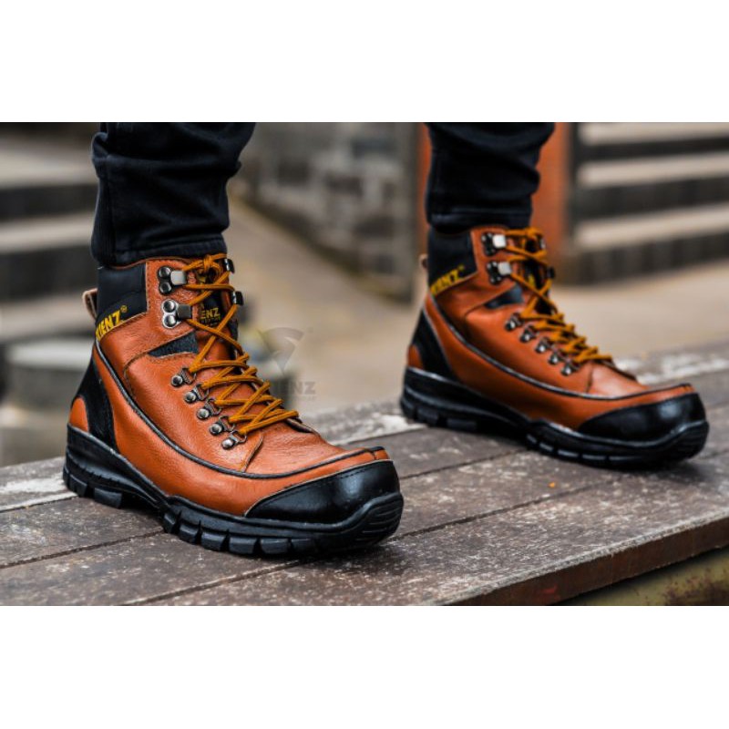 Sepatu Boots Safety Pria Skienz Argon Kulit Sapi Asli