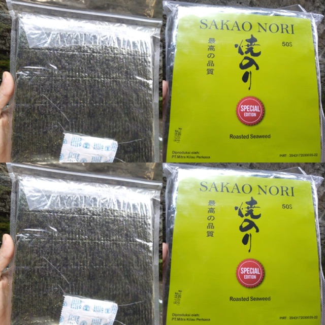 

Nori rumput laut halal repack isi 10 lembar