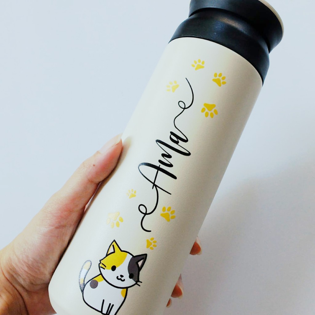 Travel tumbler birthday gift botol minum bt21 custom request nama kasih nama japanese style kado ultah