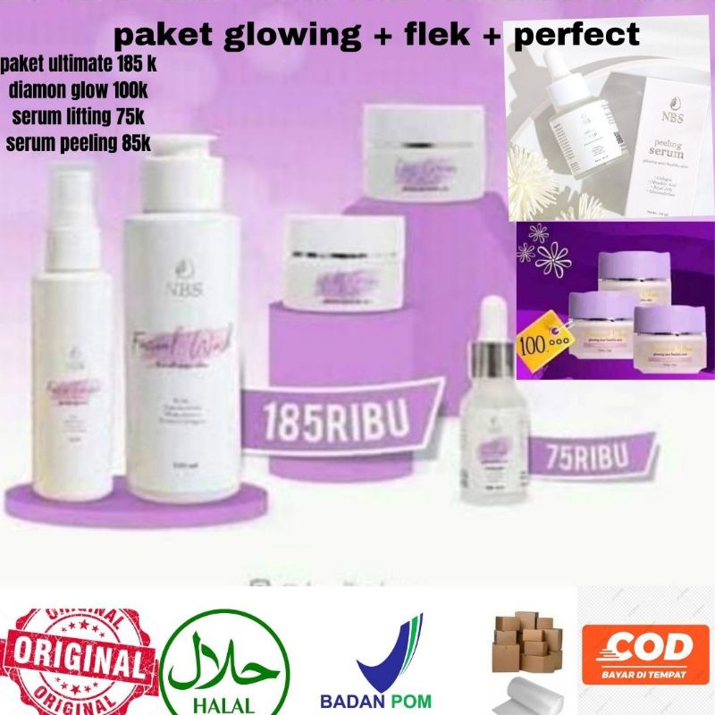 paket NBS komplit flek hitam paket ultimate + serum lifting + diamon glow + serum peeling