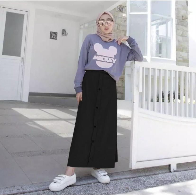 Casual Button Skirt - AC