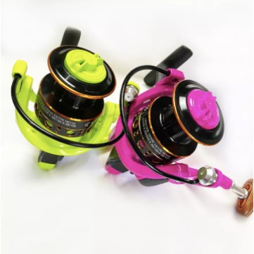 Reel Yumoshi 12 BB Spool Besi Stabilo Hijau dan Pink drag max 8 kg murah