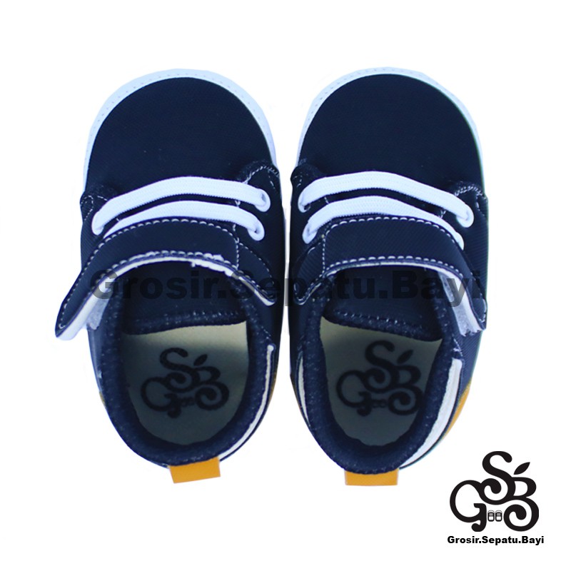 sepatu bayi baby shoes prewalker laki laki perempuan umur 2 - 14 bulan model Basket Case HITAM