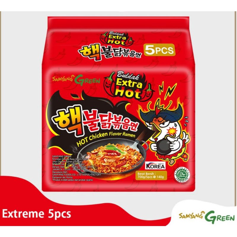 

❤️ IAW ❤️ 5 in 1 - Samyang | Samyang Green MUI | Hot Chicken Carbonara Cheese Original Ramen Stew