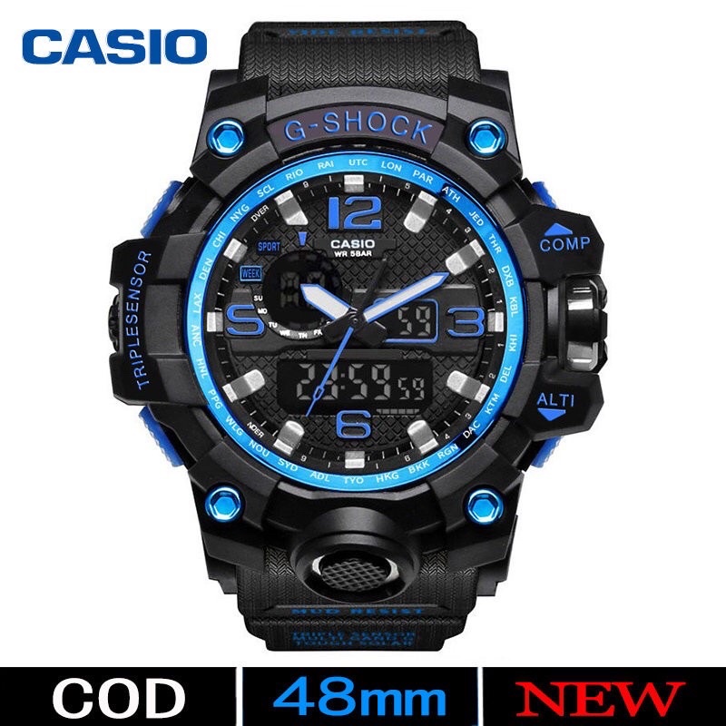 WATER RESIST G-Shock GWG 1000 Gshock Digital Double Time Rubber Jam Tangan Pria