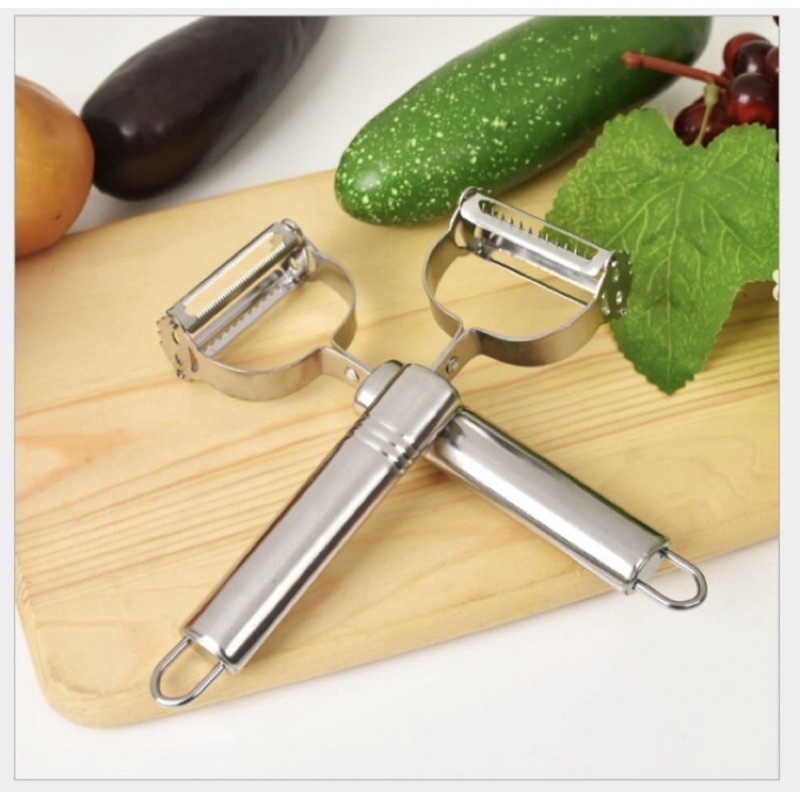 Pisau kupas Kulit Buah Peeler and Greter 2in1 Pisau Buah Anti Karat Stainless Steel