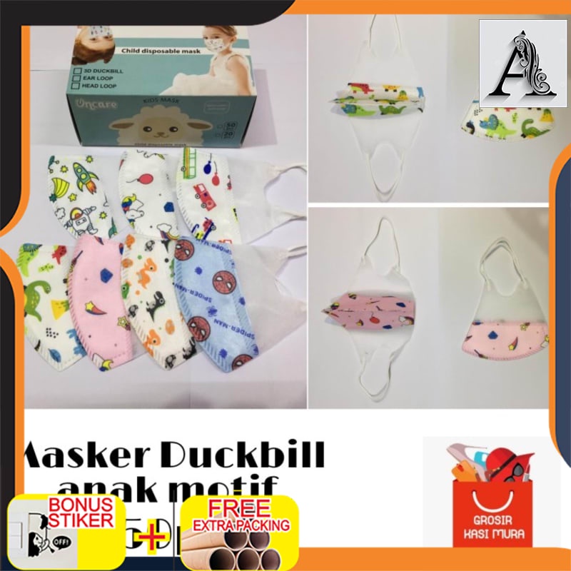

Grosir Masker Duckbill Anak Kids Motif 3ply isi 50pcs / Termurah - Motif kids girl